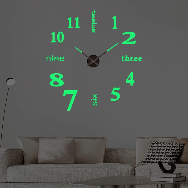 3D Numbers Wall Clocks
